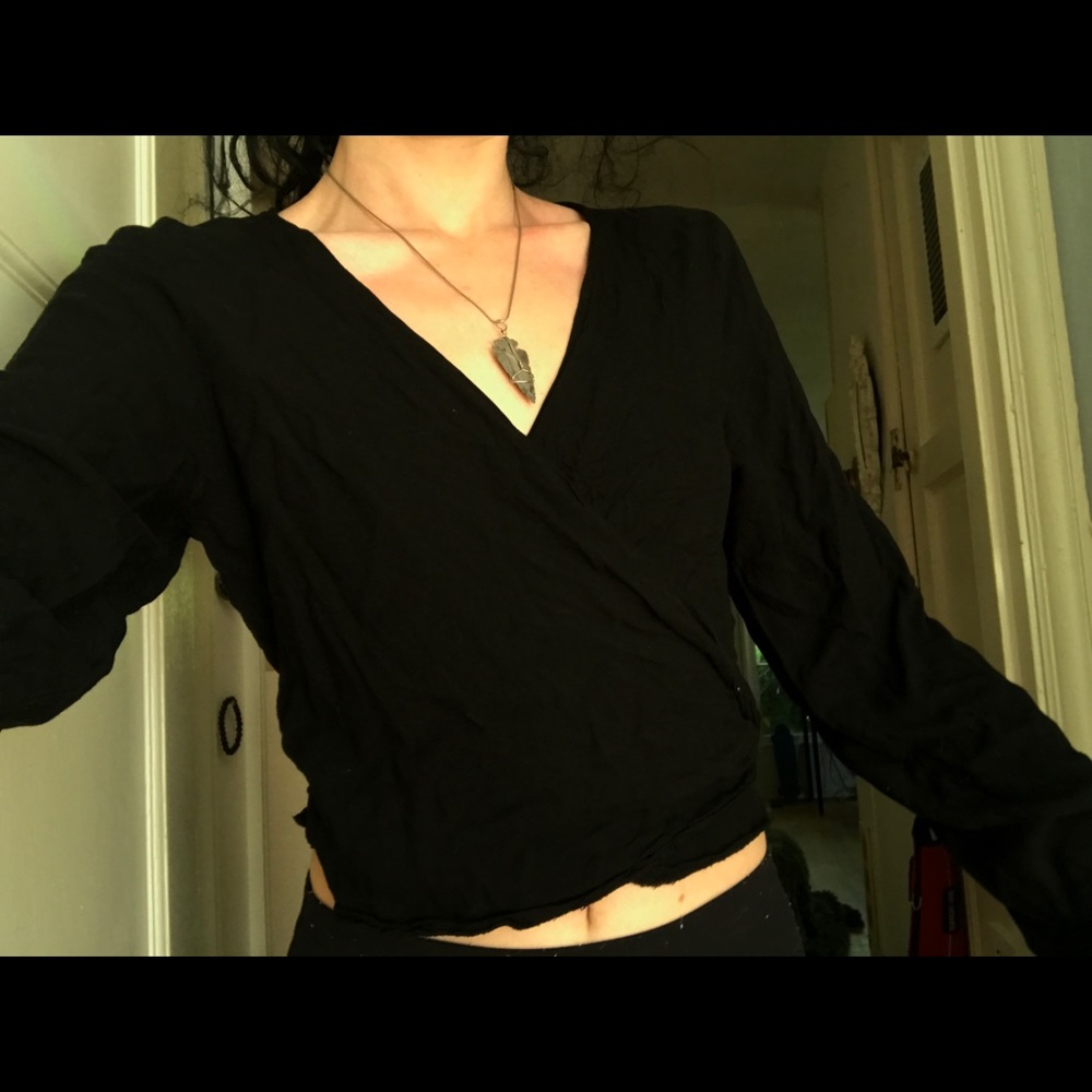 Black wrap shirt